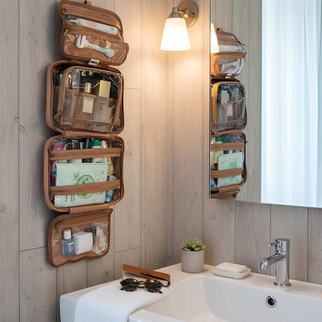 4-Compartment Toiletry Bag – Unzips Flat for Easy Access
