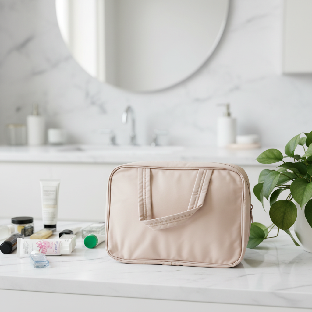 4-Compartment Toiletry Bag – Unzips Flat for Easy Access