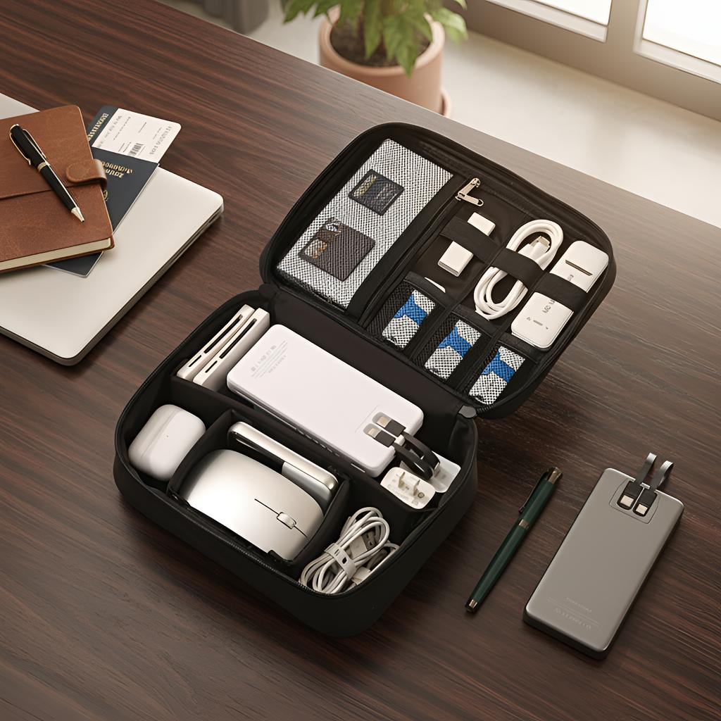 Tech Organizer Pouch – Keep Cables & Chargers Tangle-Free