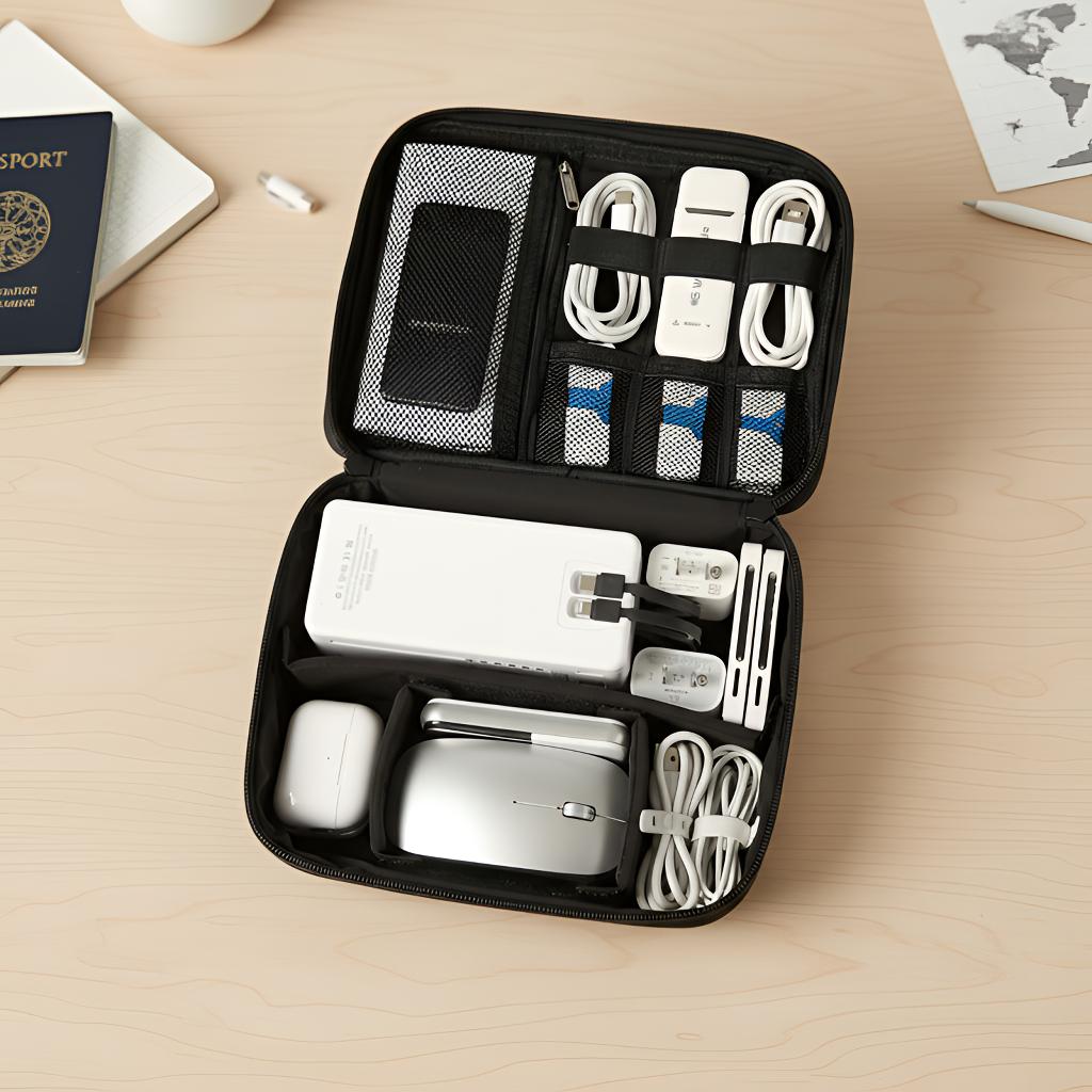 Tech Organizer Pouch – Keep Cables & Chargers Tangle-Free