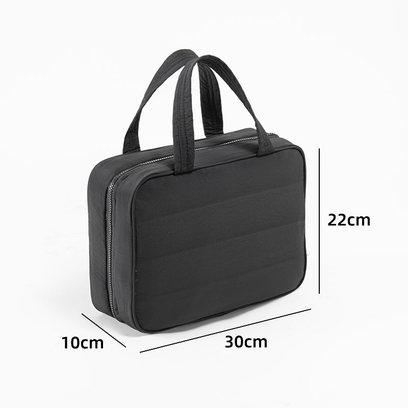 Lightweight Hanging Toiletry Bag – 4 Compartments, Unzips Flat