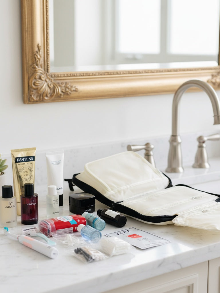 Lightweight Hanging Toiletry Bag – 4 Compartments, Unzips Flat