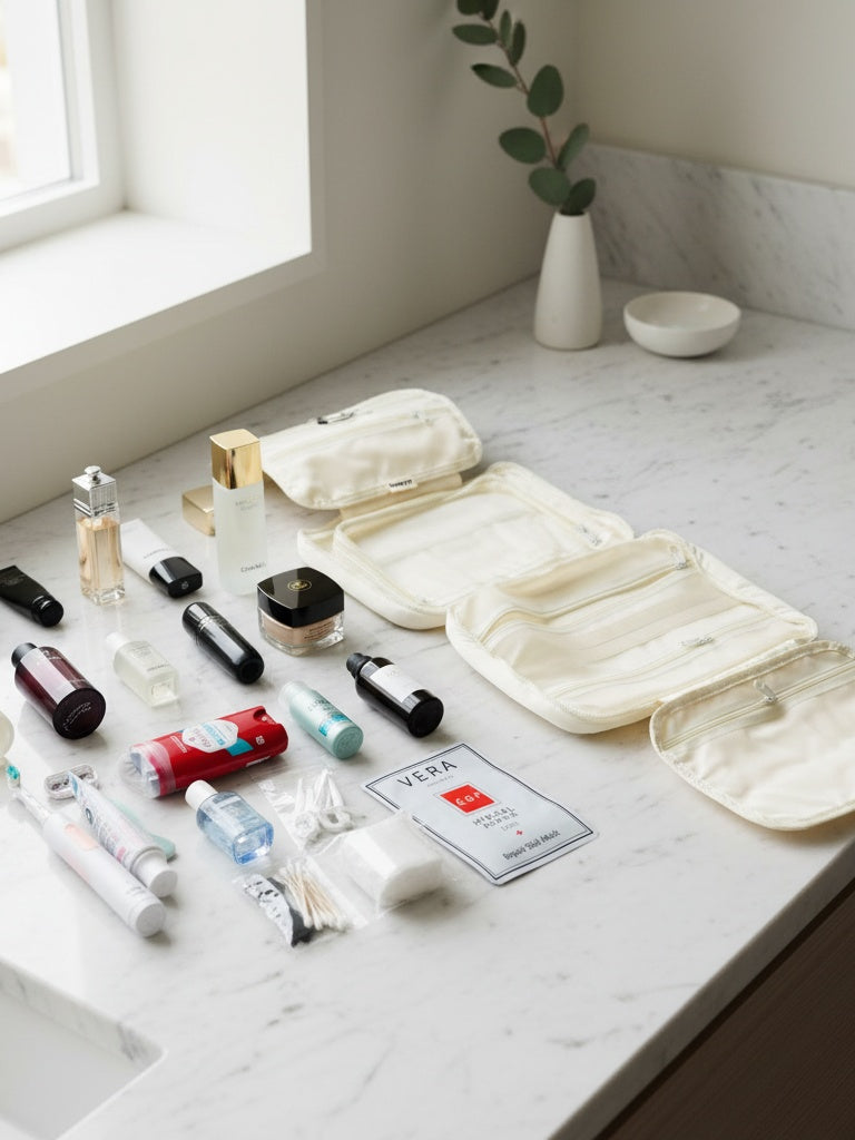Lightweight Hanging Toiletry Bag – 4 Compartments, Unzips Flat