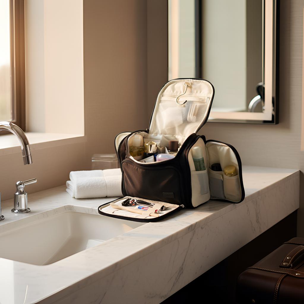 Double-Open Toiletry Bag – Wide Access, Built-in Compartments