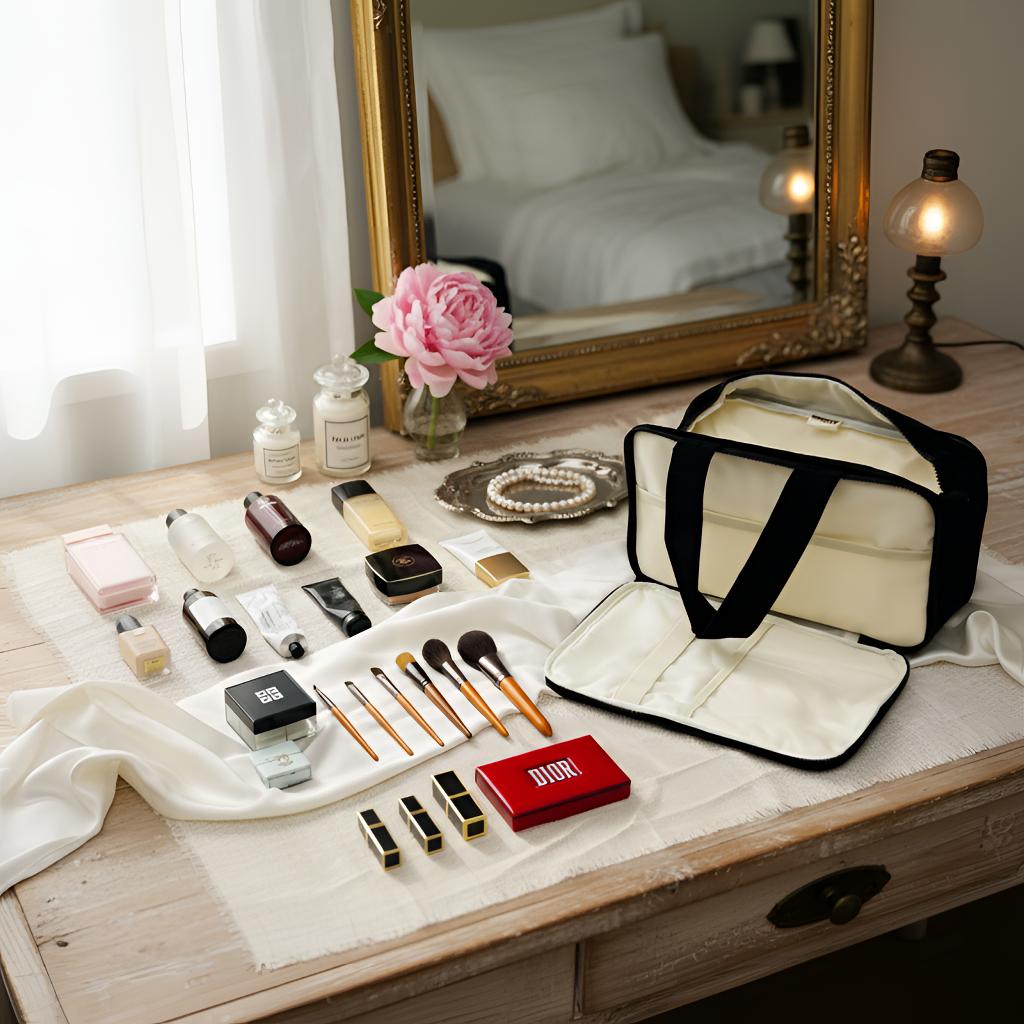 Toiletry Tote Bag – Lightweight, Handbag Style with 2 Sections