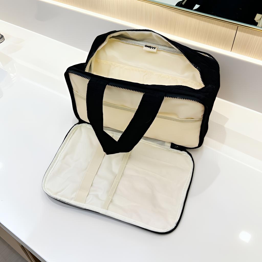 Toiletry Tote Bag – Lightweight, Handbag Style with 2 Sections