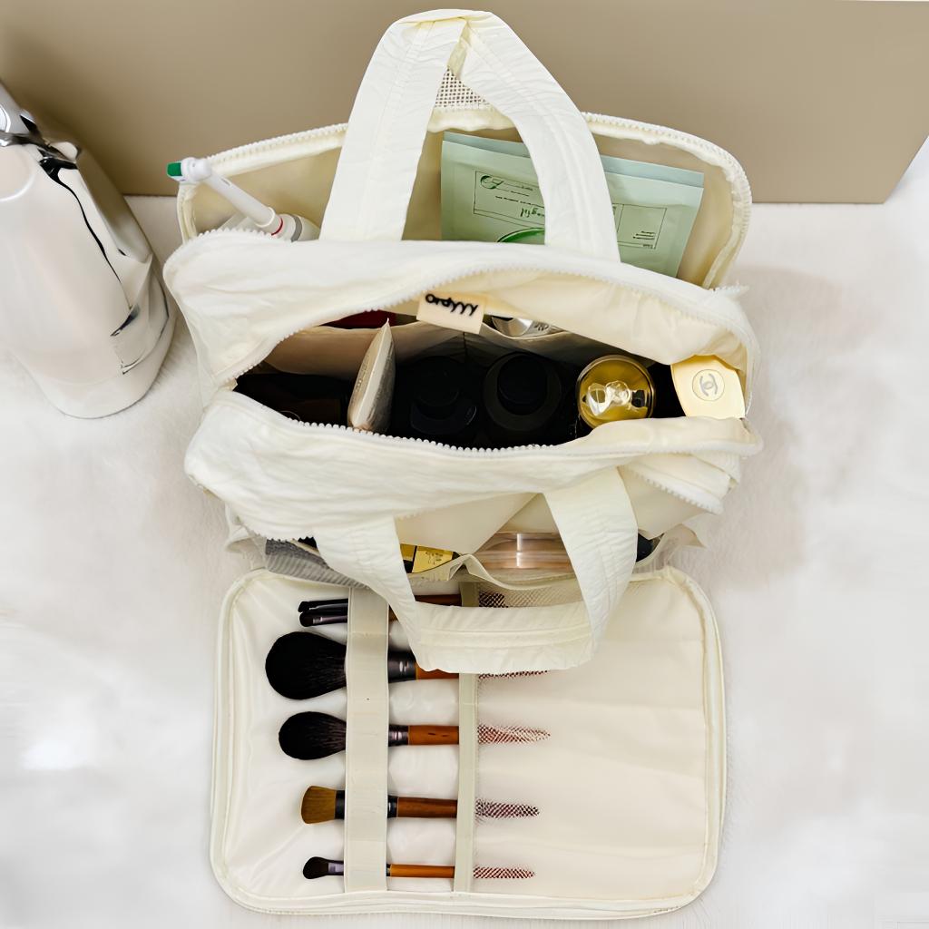 Toiletry Tote Bag – Lightweight, Handbag Style with 2 Sections