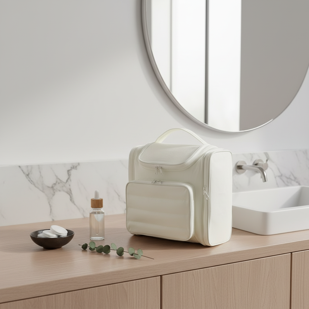 Double-Open Toiletry Bag – Wide Access, Built-in Compartments