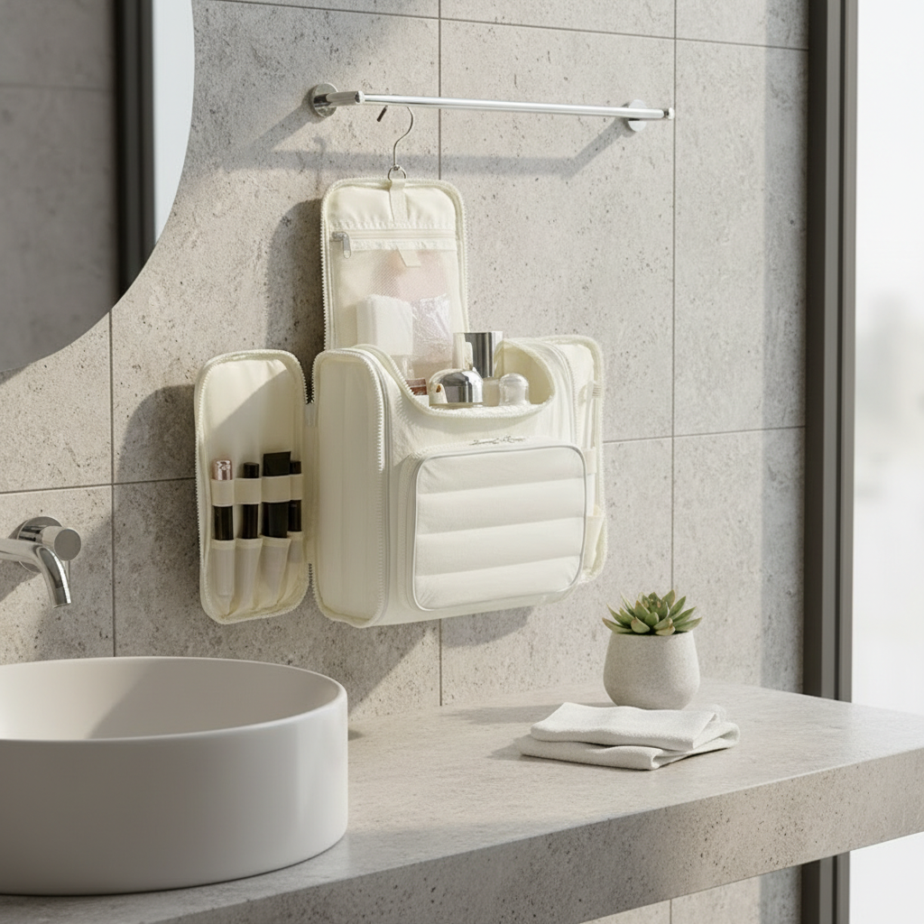 Double-Open Toiletry Bag – Wide Access, Built-in Compartments