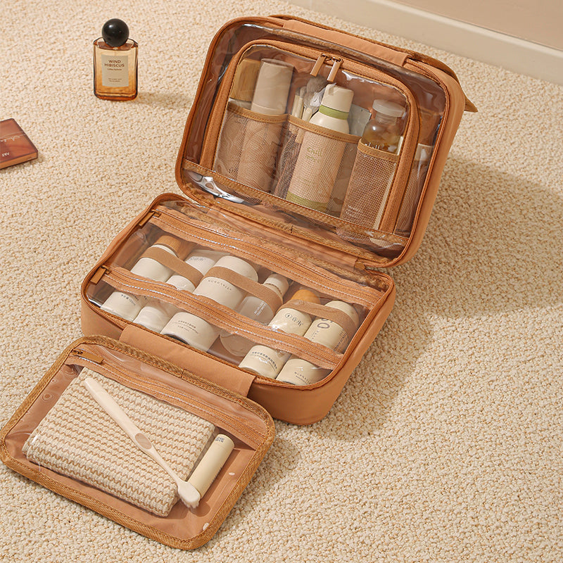 「Ever Chic」Travel Toiletry&Makeup Bag 4 Parts Open Bag